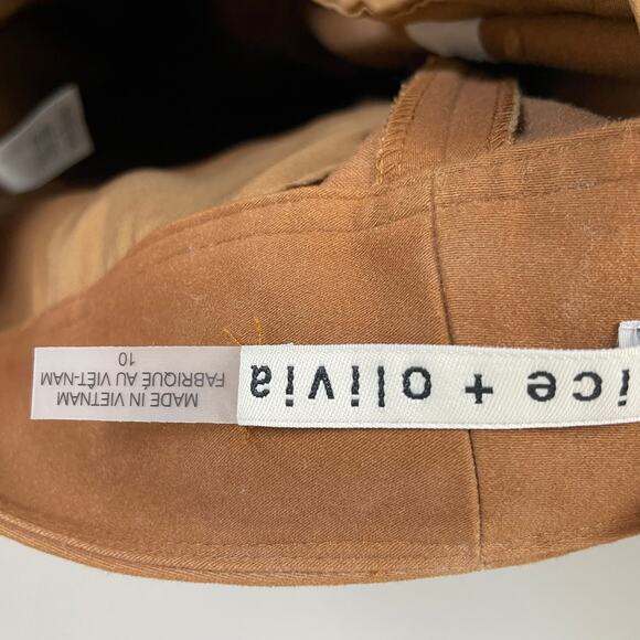 Alice + Olivia Brown Faux Suede Cargo Pants 10 - Picture 7 of 8